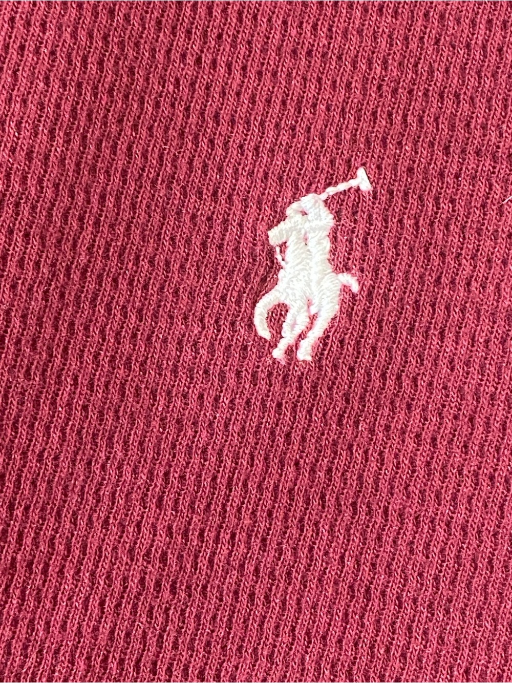 POLO Ralph Lauren Waffle Knit‎ Thermal Shirt Sleepwear Top Burgundy/Red Large - Picture 3 of 8